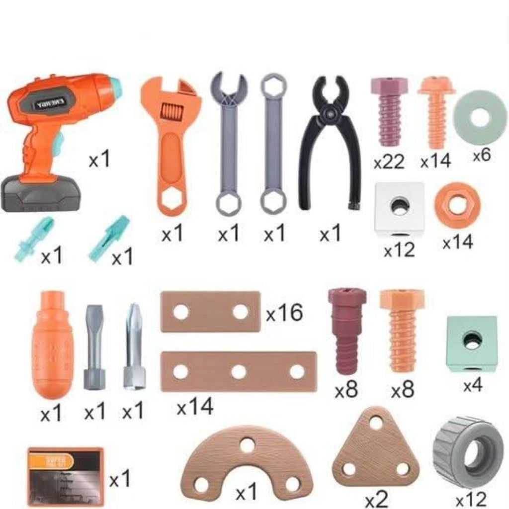 100-piece tool set for children creative building play
