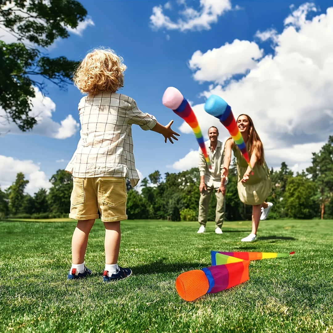 Catch and throw ball foam toy with rainbow tail