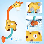Giraffe bath shower toy with splash effect