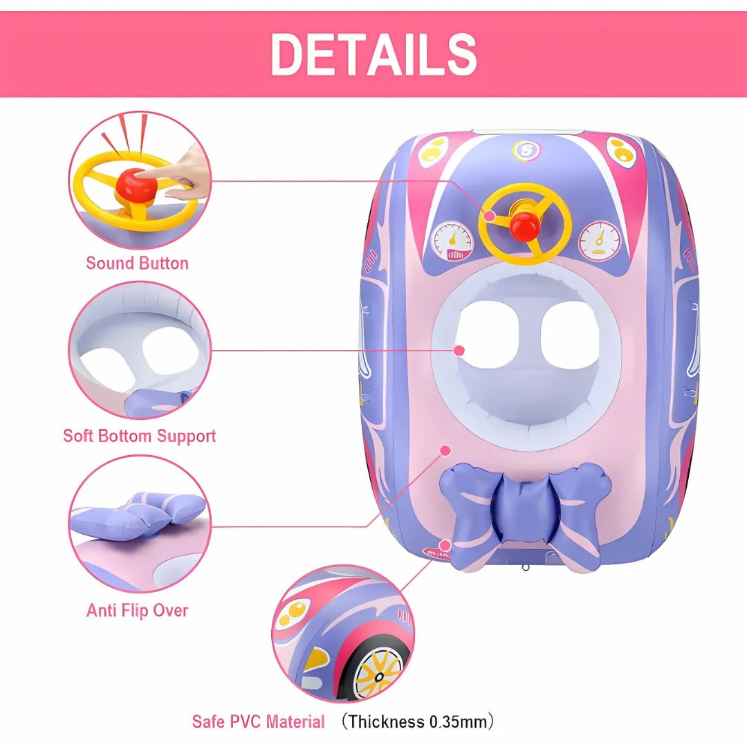 Swim belt with screen for safe water play for infants