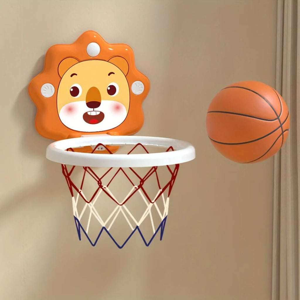 Basketball hoop wall playset with mini balls
