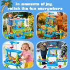 Sand and water play table activity table with four levels for outdoor play