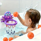 Mini basketball hoop for the bath with animal motif