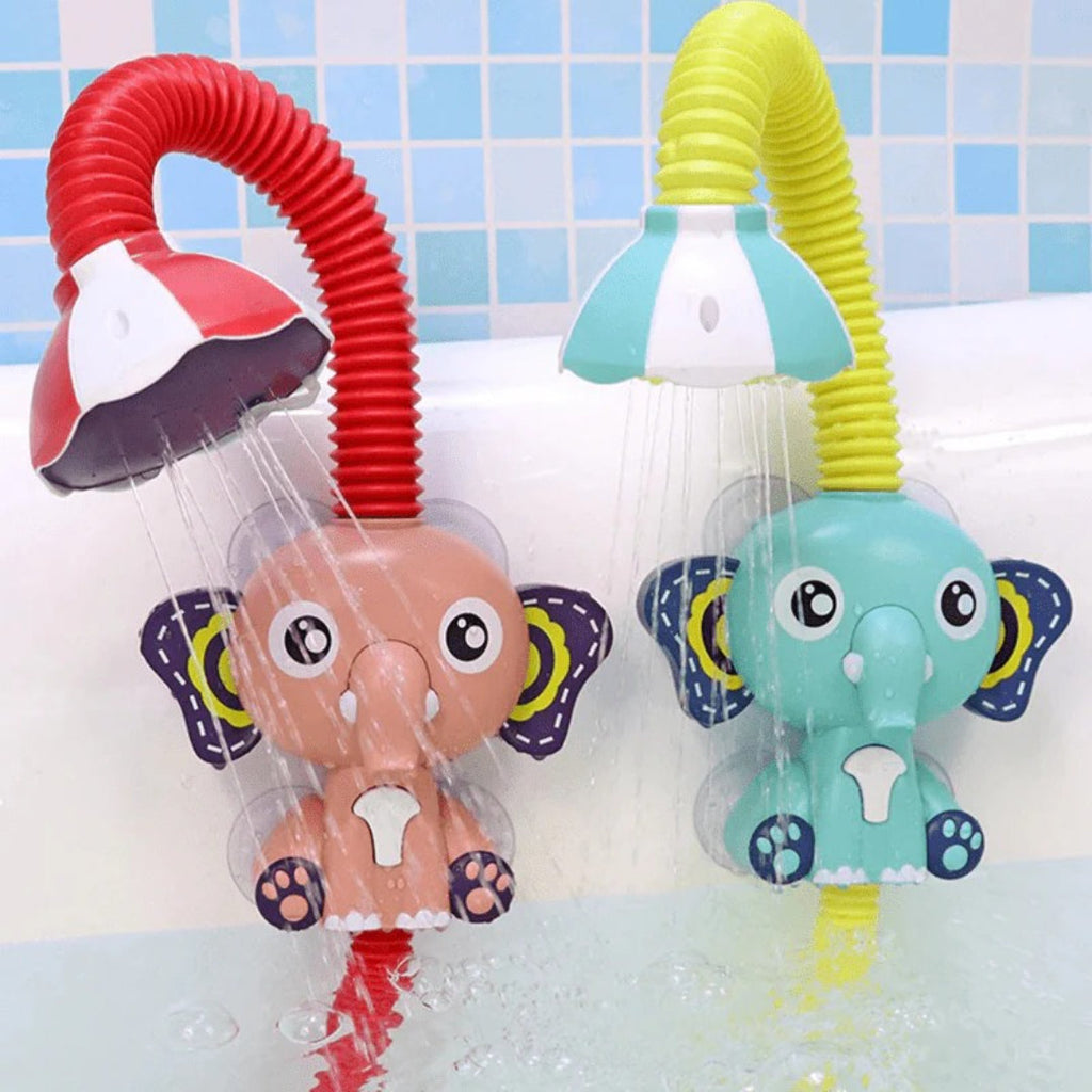 Bath toy with shower head and running water