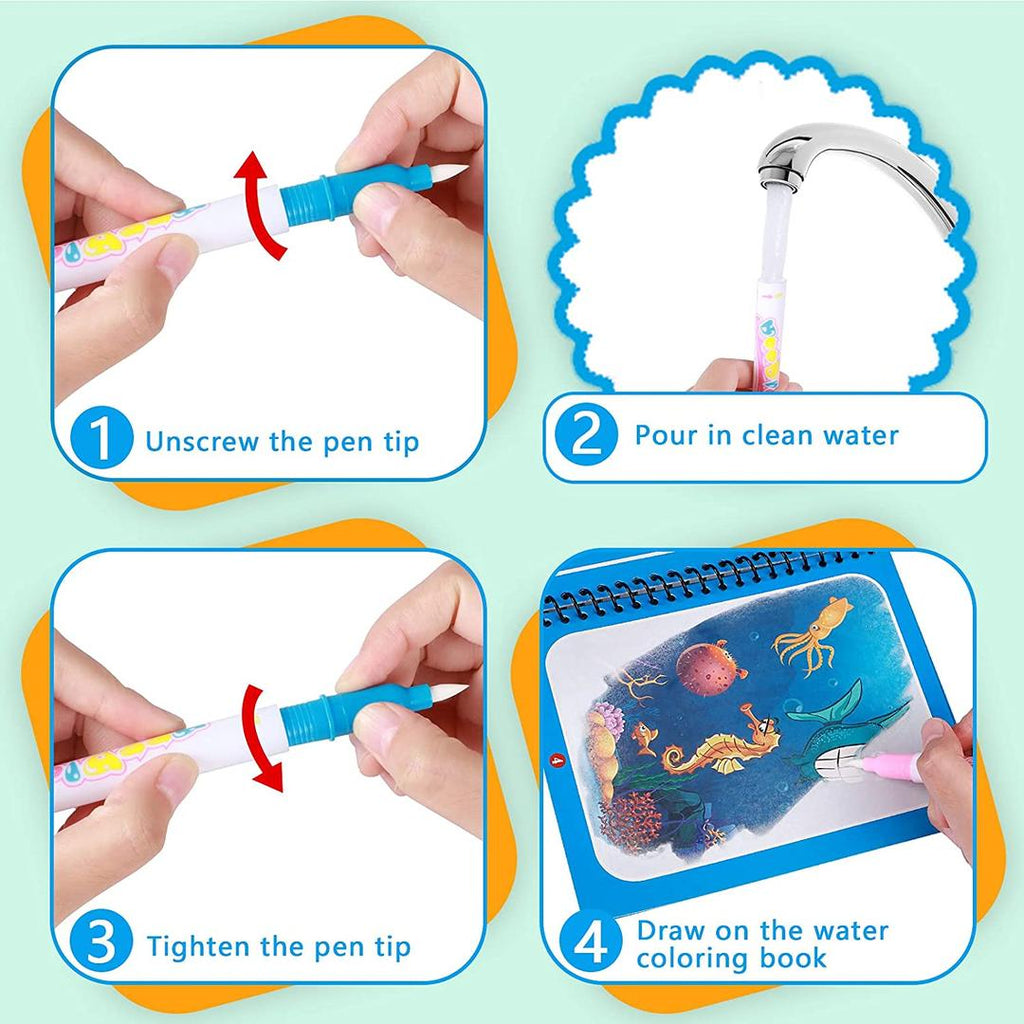 Magic Reusable Mess-Free Water Colouring Book