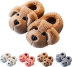 Soft plush slippers for children with non-slip sole