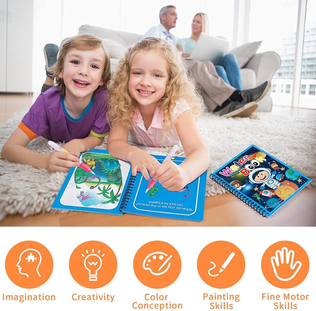 Magisk genanvendelig farvelægningsbog med vand uden rod