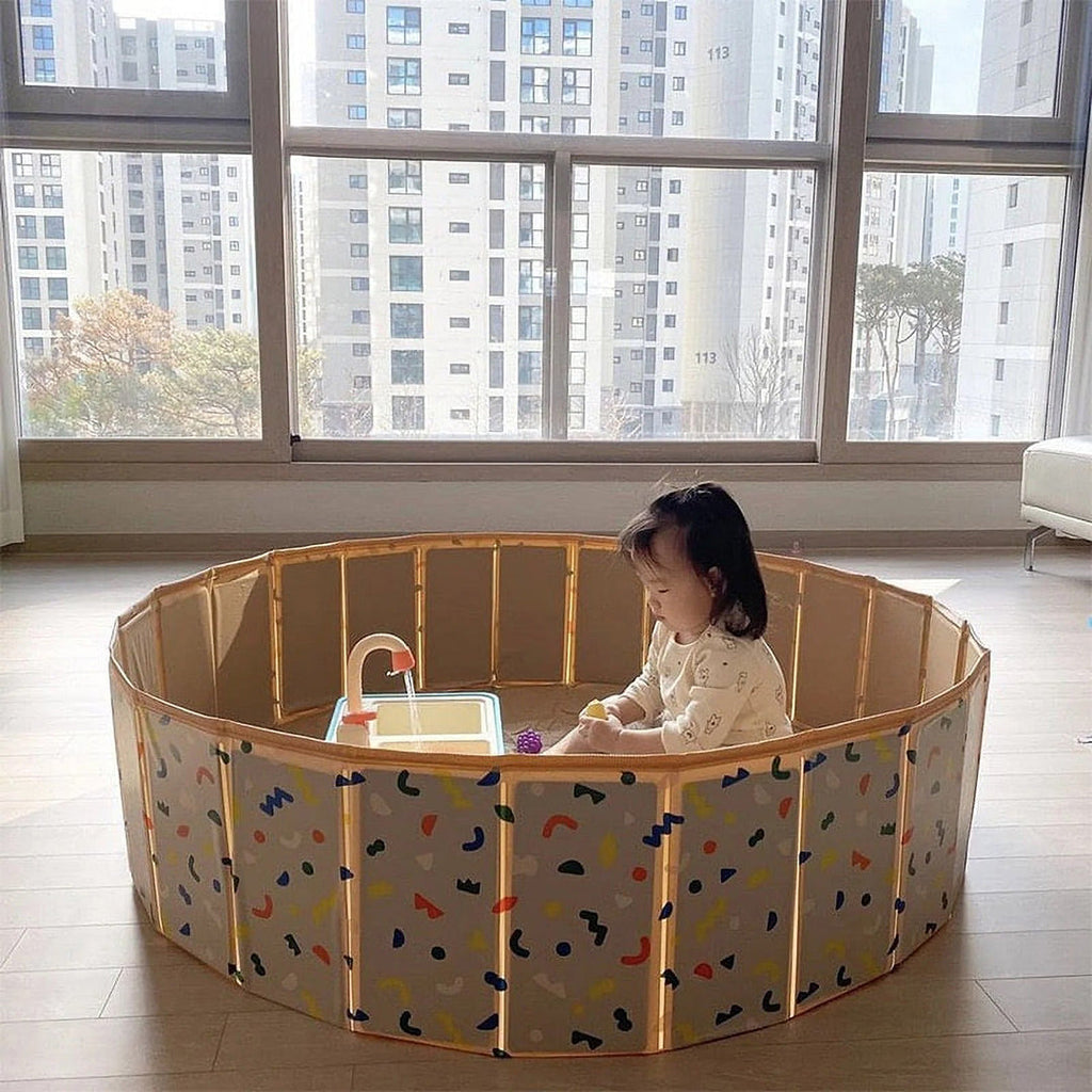 Foldable playpen safe play at home and in the garden for children