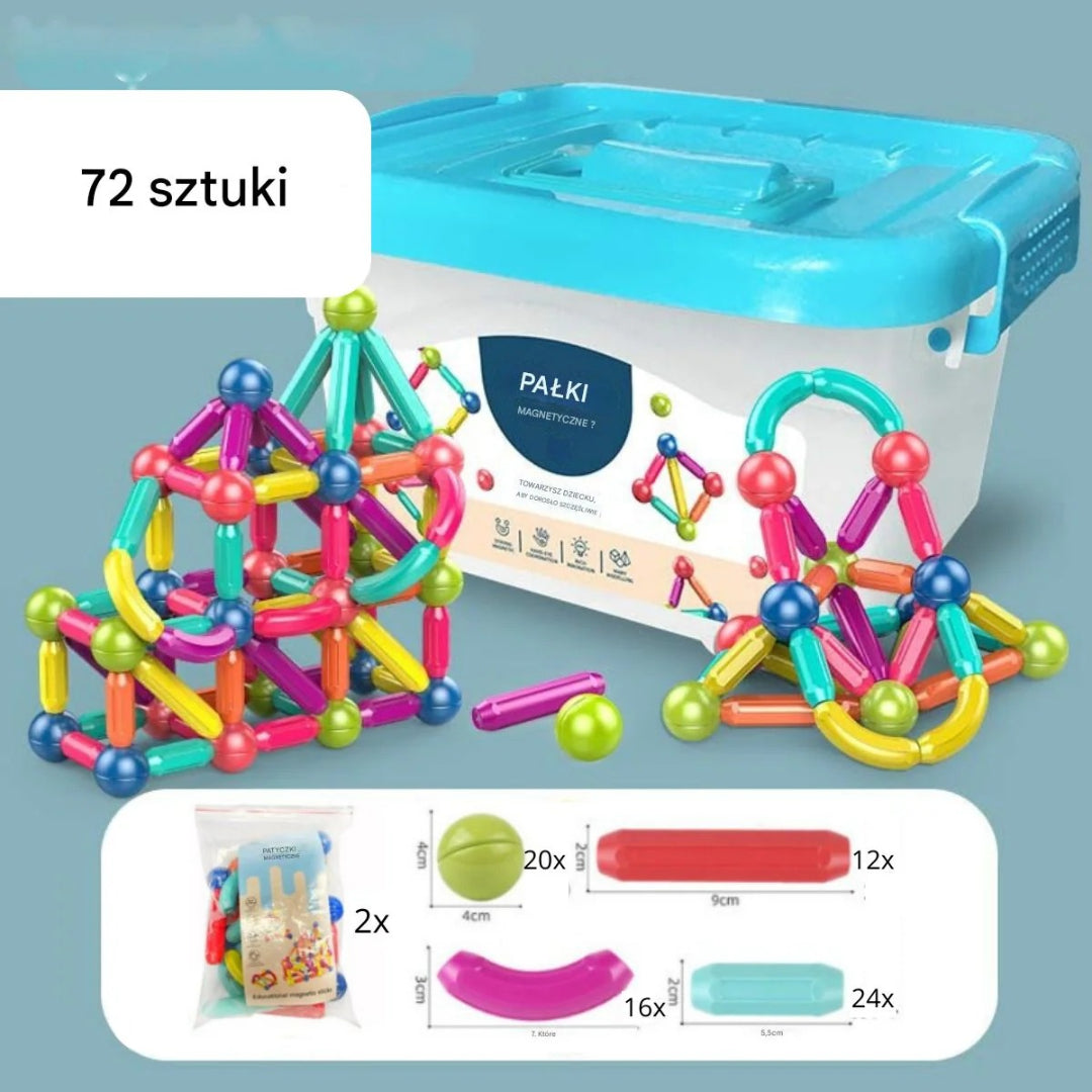 Magnetic Building Sticks Creative Construction Toy for Kids