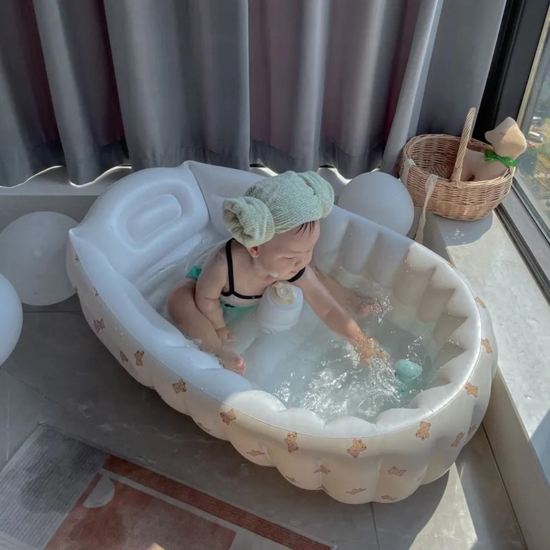 Inflatable baby bathtub compact travel model