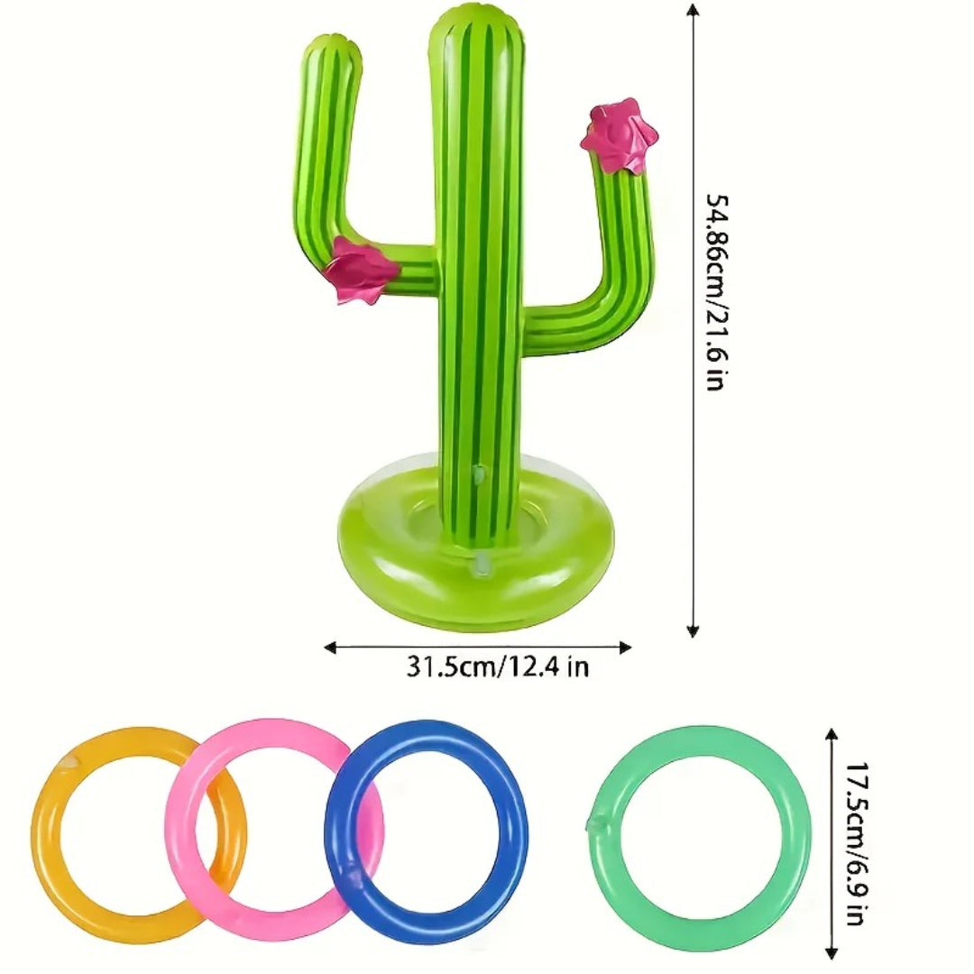 Inflatable Cactus Ring Toss Game for Outdoor Play