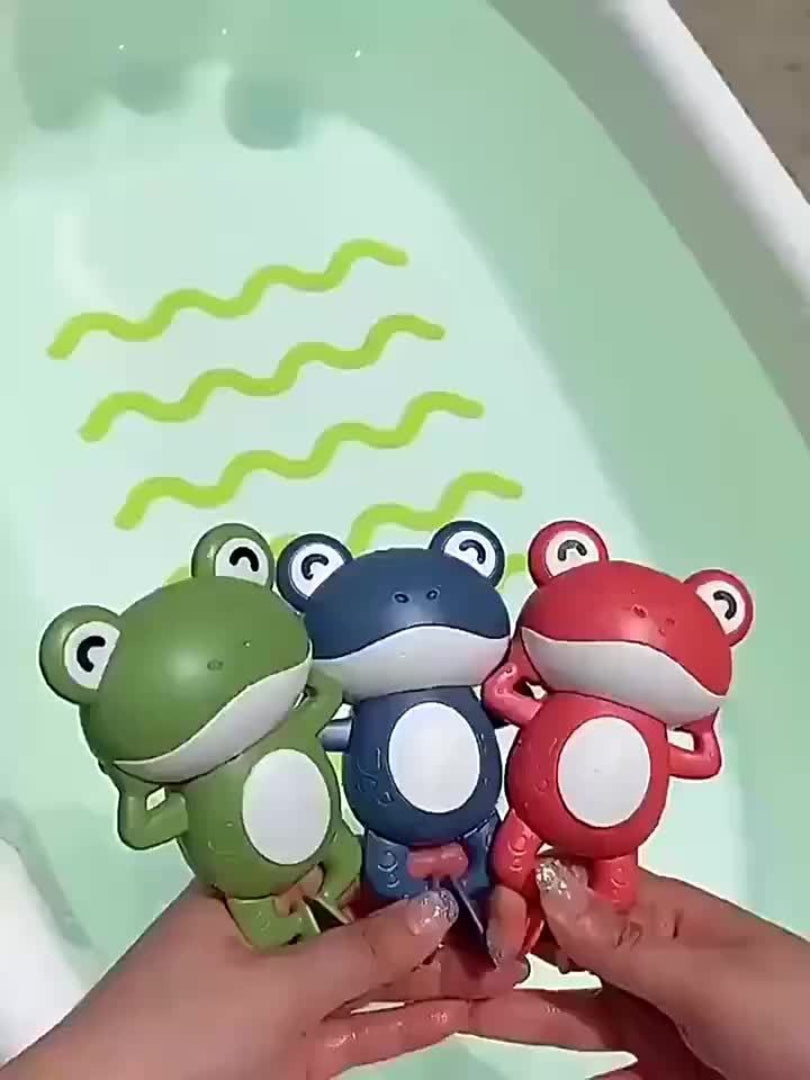 Frog-shaped bath toy in non-toxic plastic