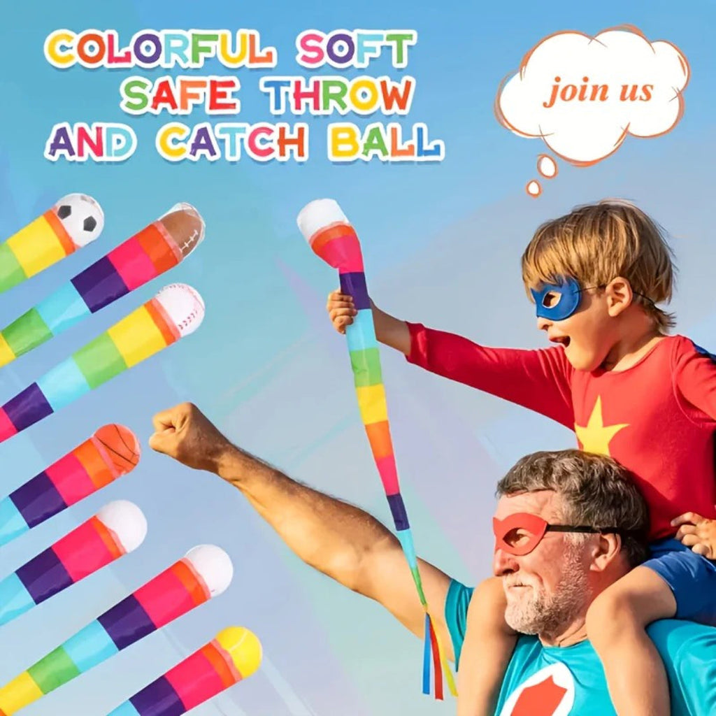Catch and throw ball foam toy with rainbow tail