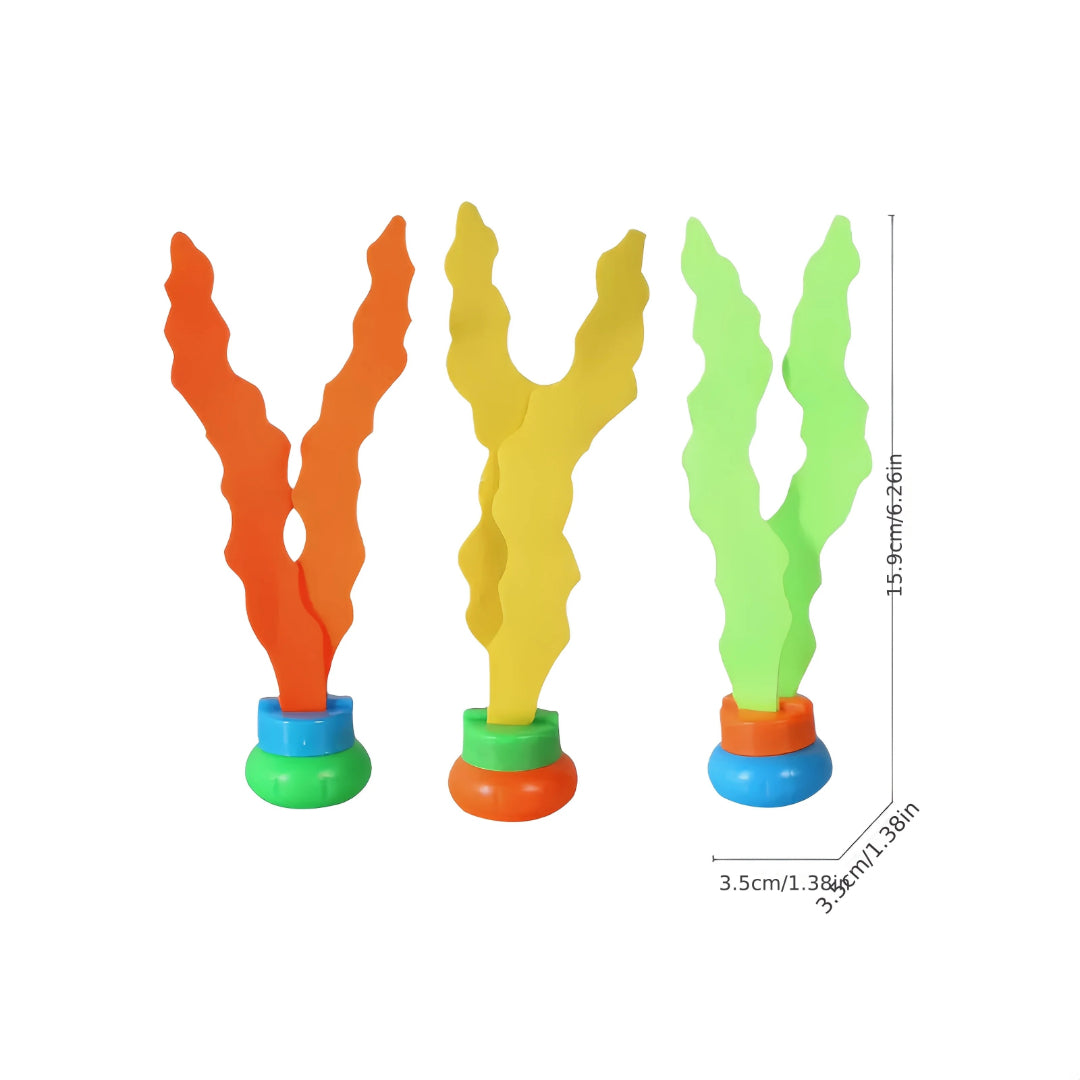 Pool diving toy set water plant throwing game
