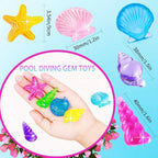 Treasure hunt set with sea creatures and acrylic jewels