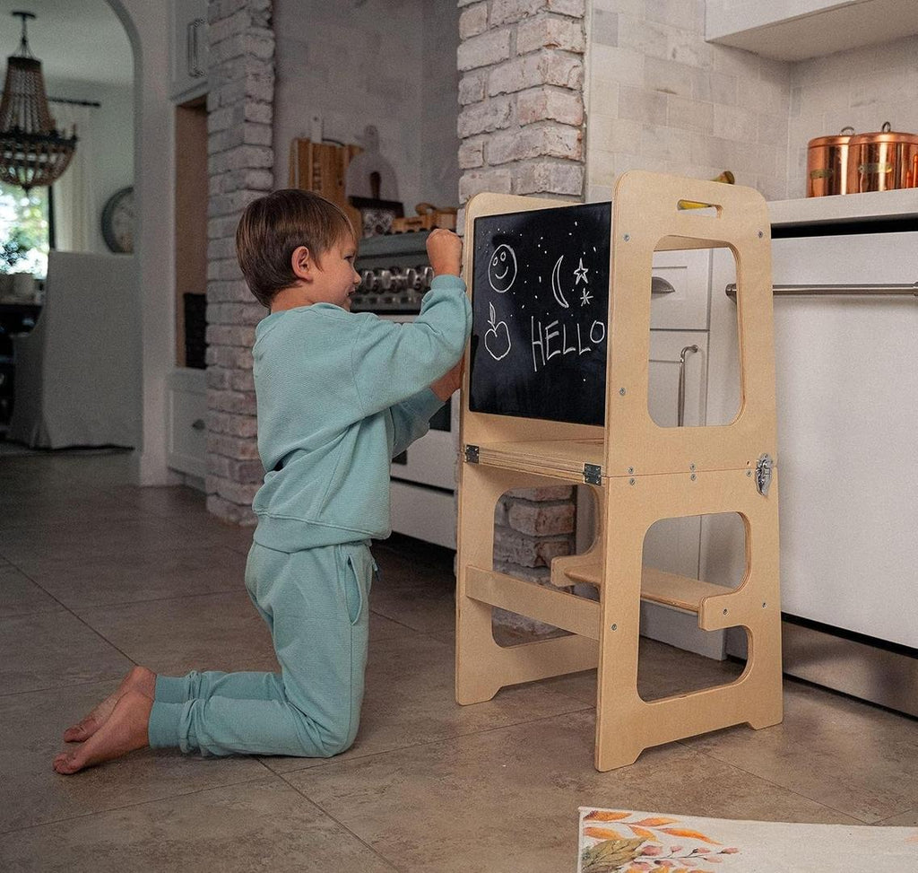 4-in-1 Learning Tower for toddlers for climbing and playing