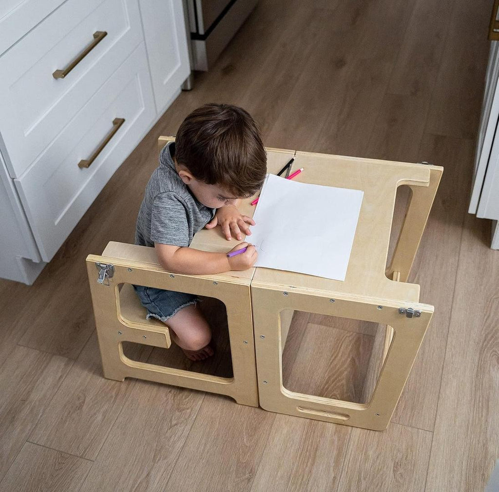 4-in-1 Learning Tower for toddlers for climbing and playing