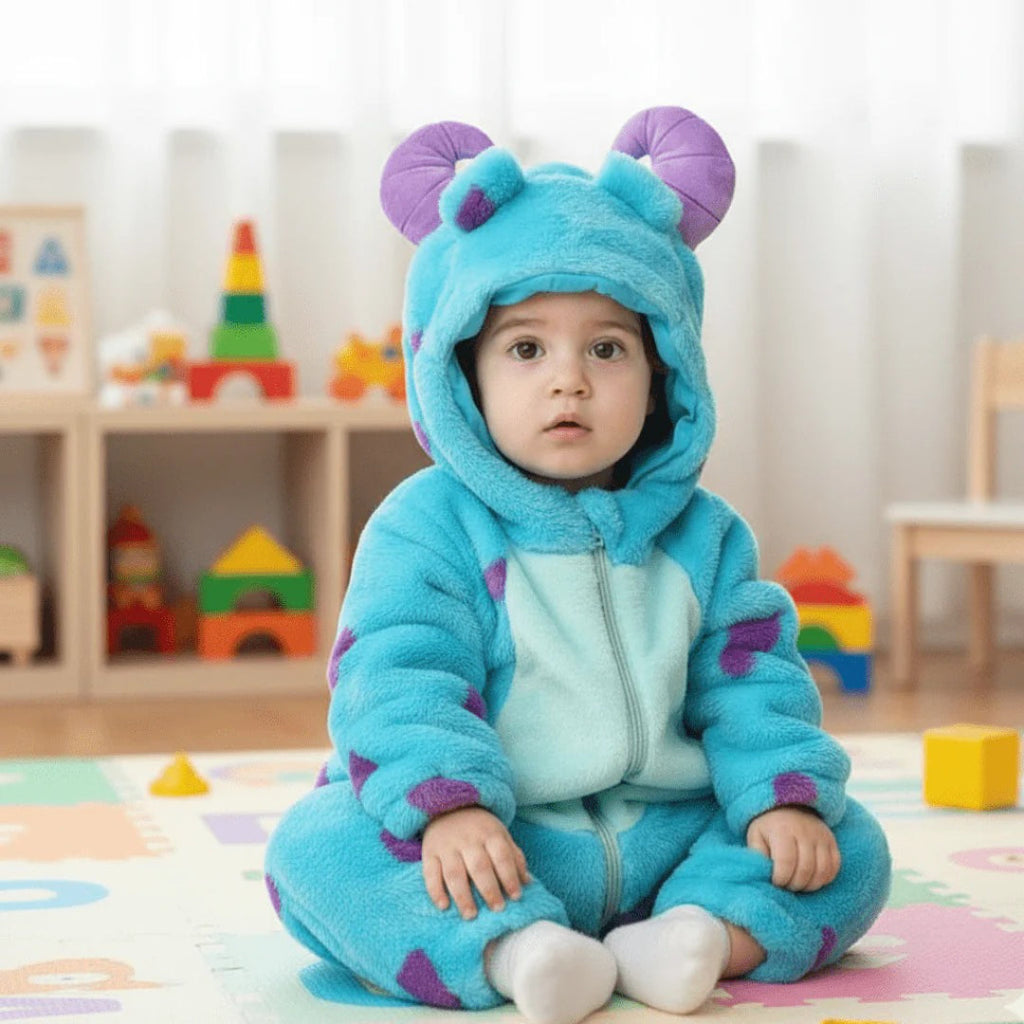 Soft baby jumpsuit with zipper