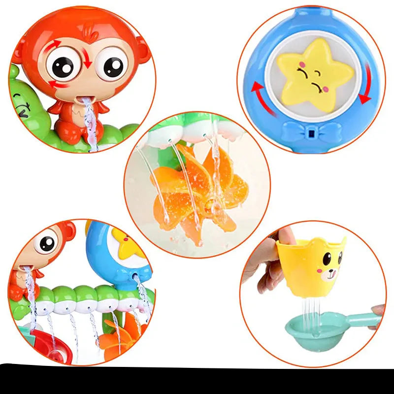 Animal splash toys for bath time