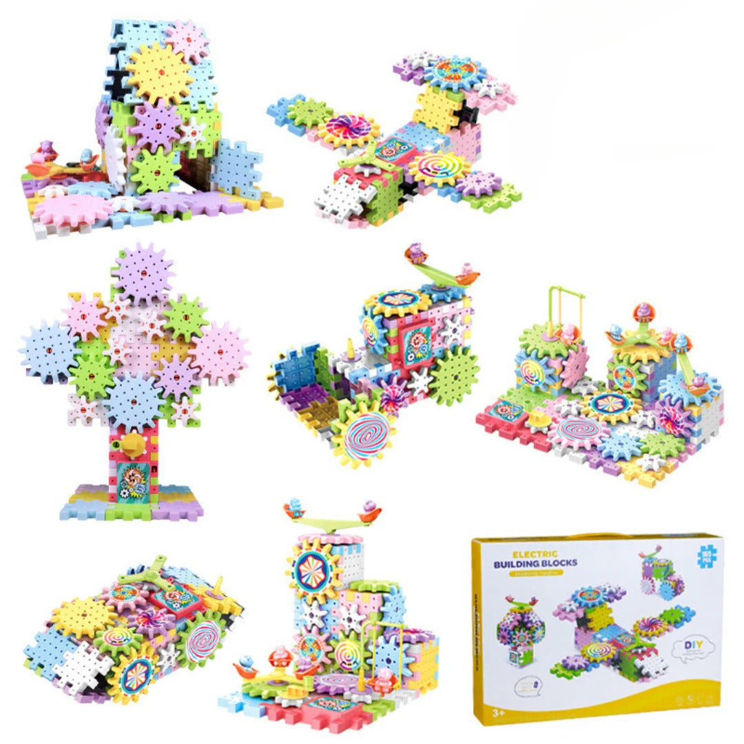 Building set with small houses for children construction toy