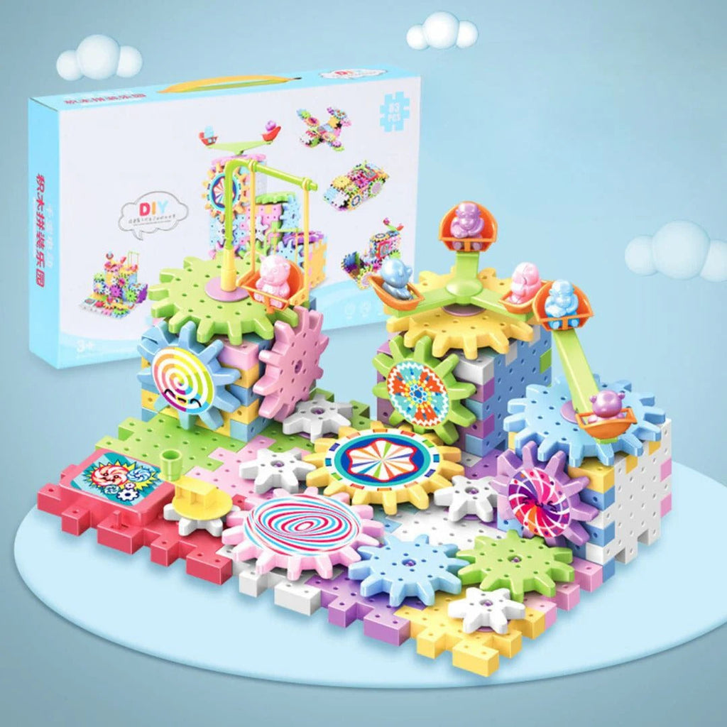 Building set with small houses for children construction toy