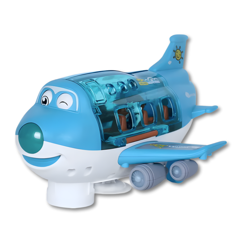 Electric airplane toy with lights and music