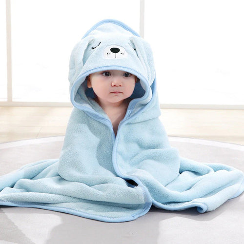 Baby bath towel in soft absorbent material