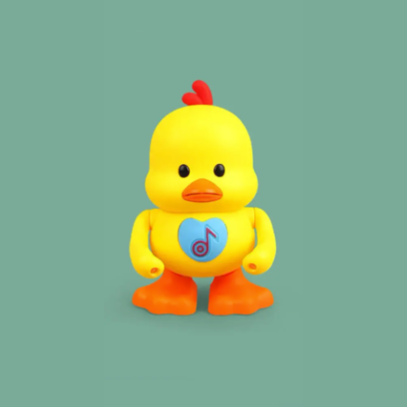 Dancing and singing musical duck with LED lights