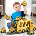 Truck toy set with fire truck and vehicles