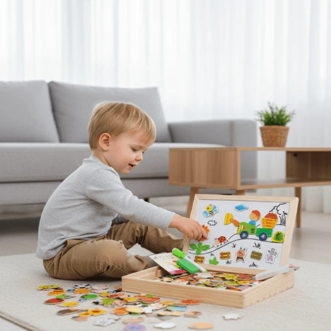 Montessori tegnebræt 2 i 1 magnetisk tavle til børn