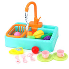 Kids toy sink with running water playset