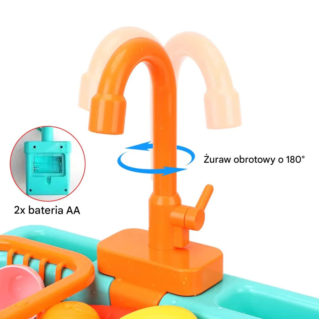 Kids toy sink with running water playset