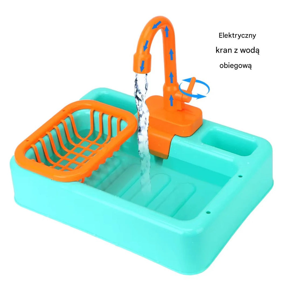Kids toy sink with running water playset