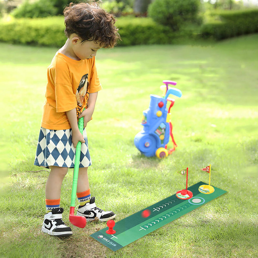 Kids golf set with trolley and wheels
