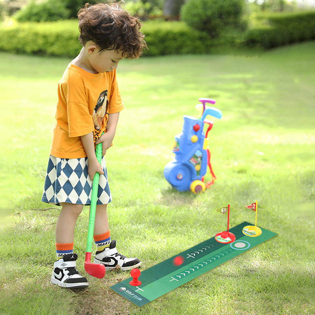 Kids golf set with trolley and wheels