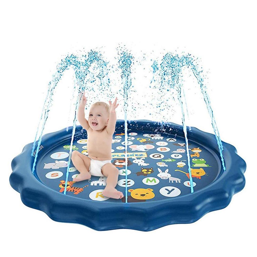 Inflatable water play mat for sensory tummy time activity