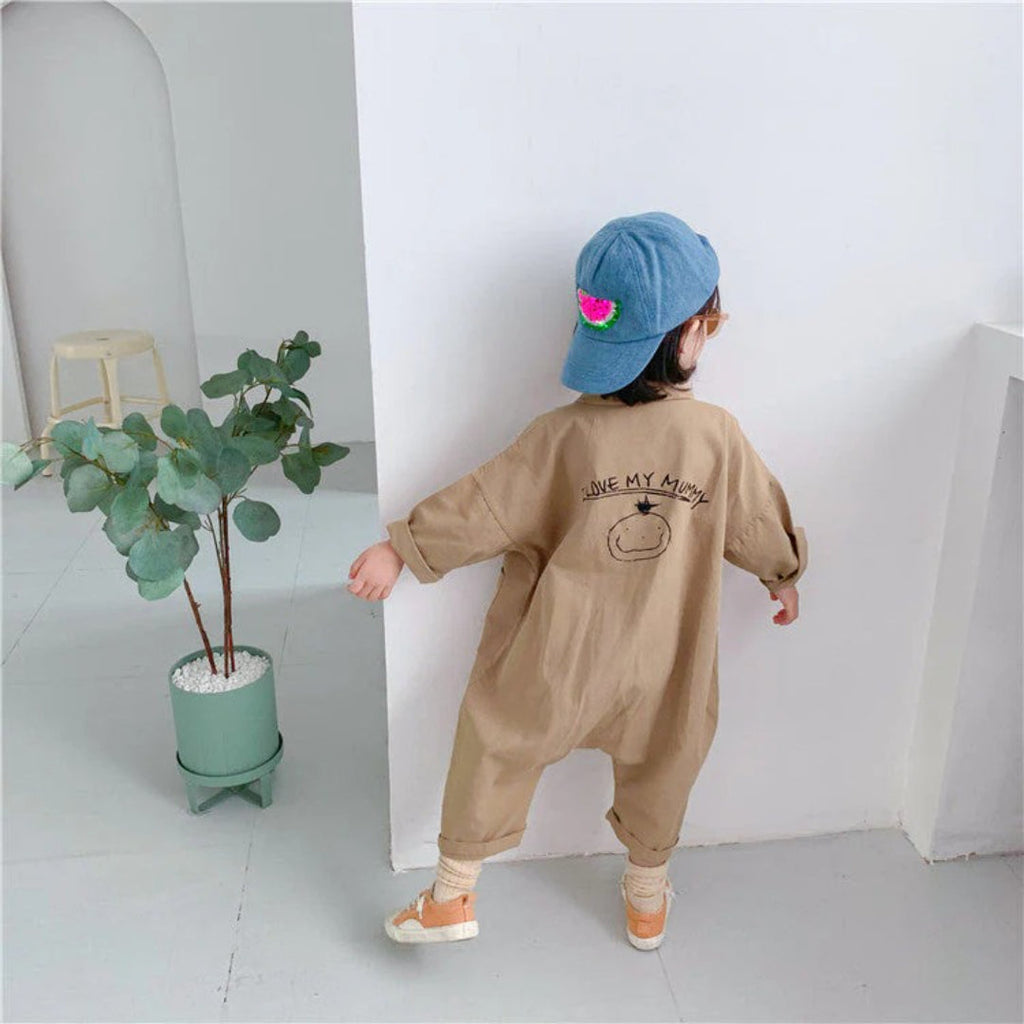 Baby denim overalls with buttons