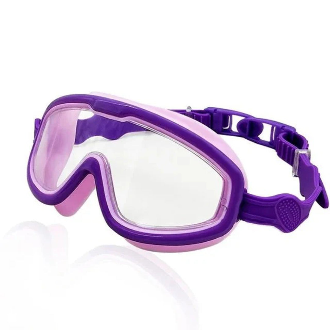Children's swimming goggles with adjustable anti-fog construction