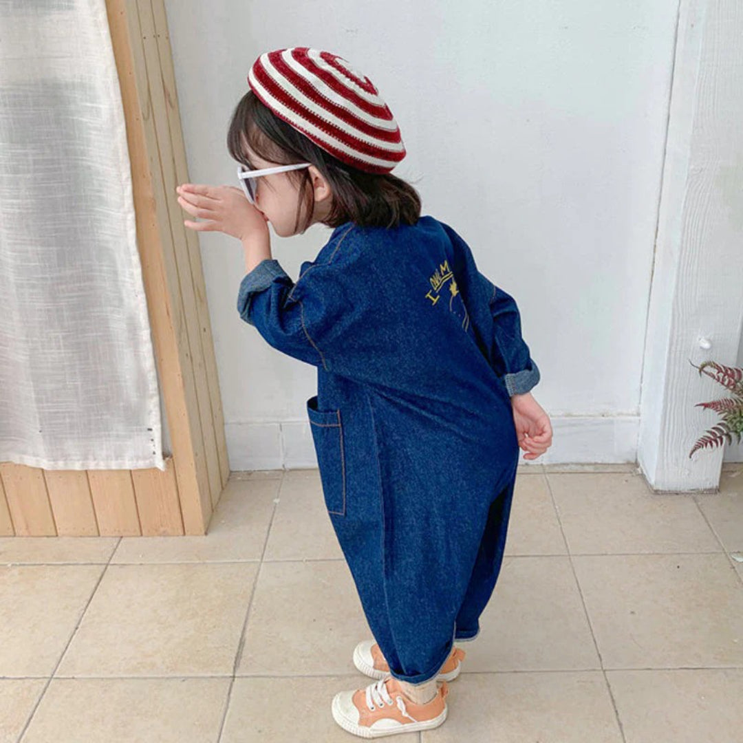 Baby denim overalls with buttons