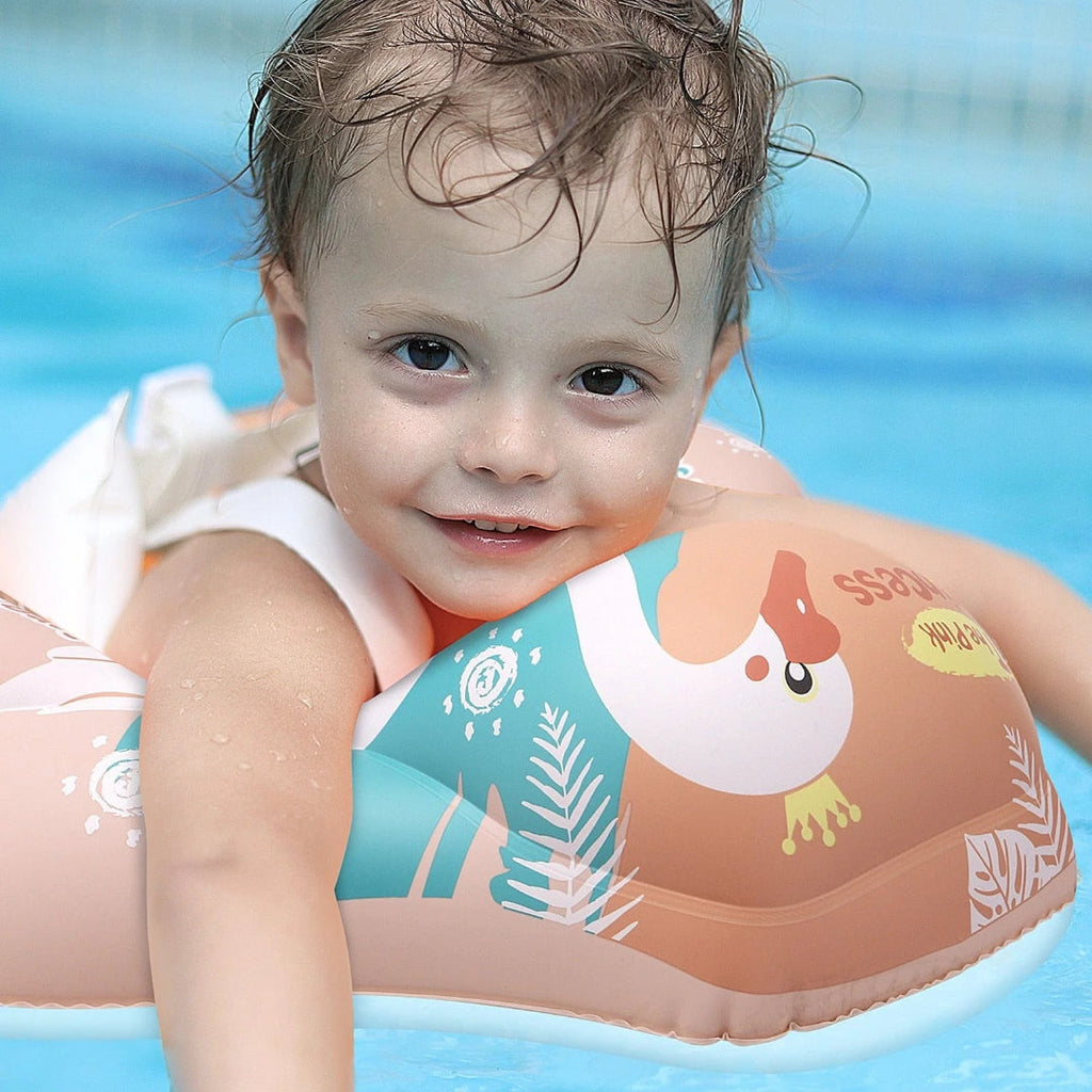 Infant swimming ring with sun canopy