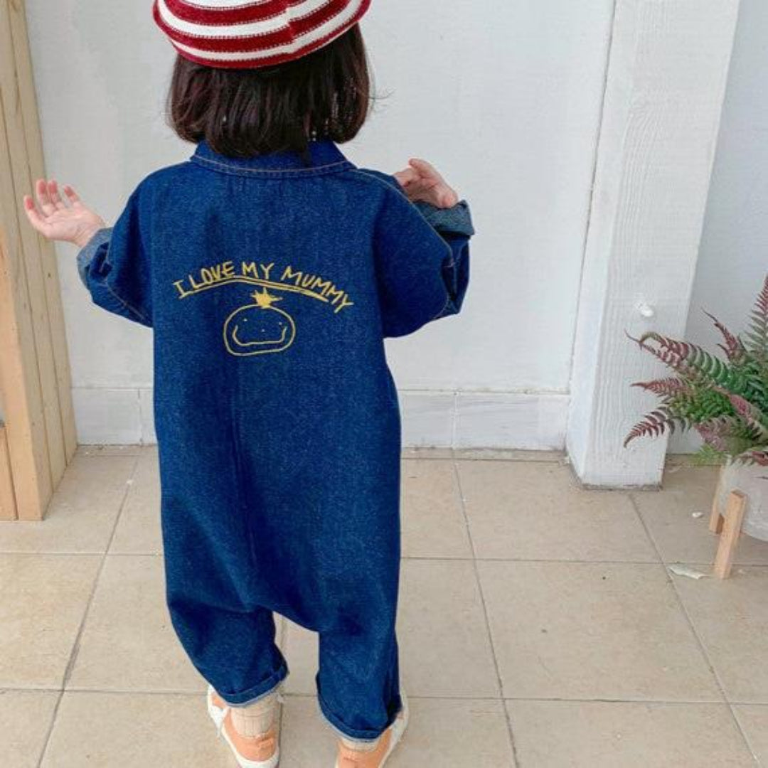 Baby denim overalls with buttons