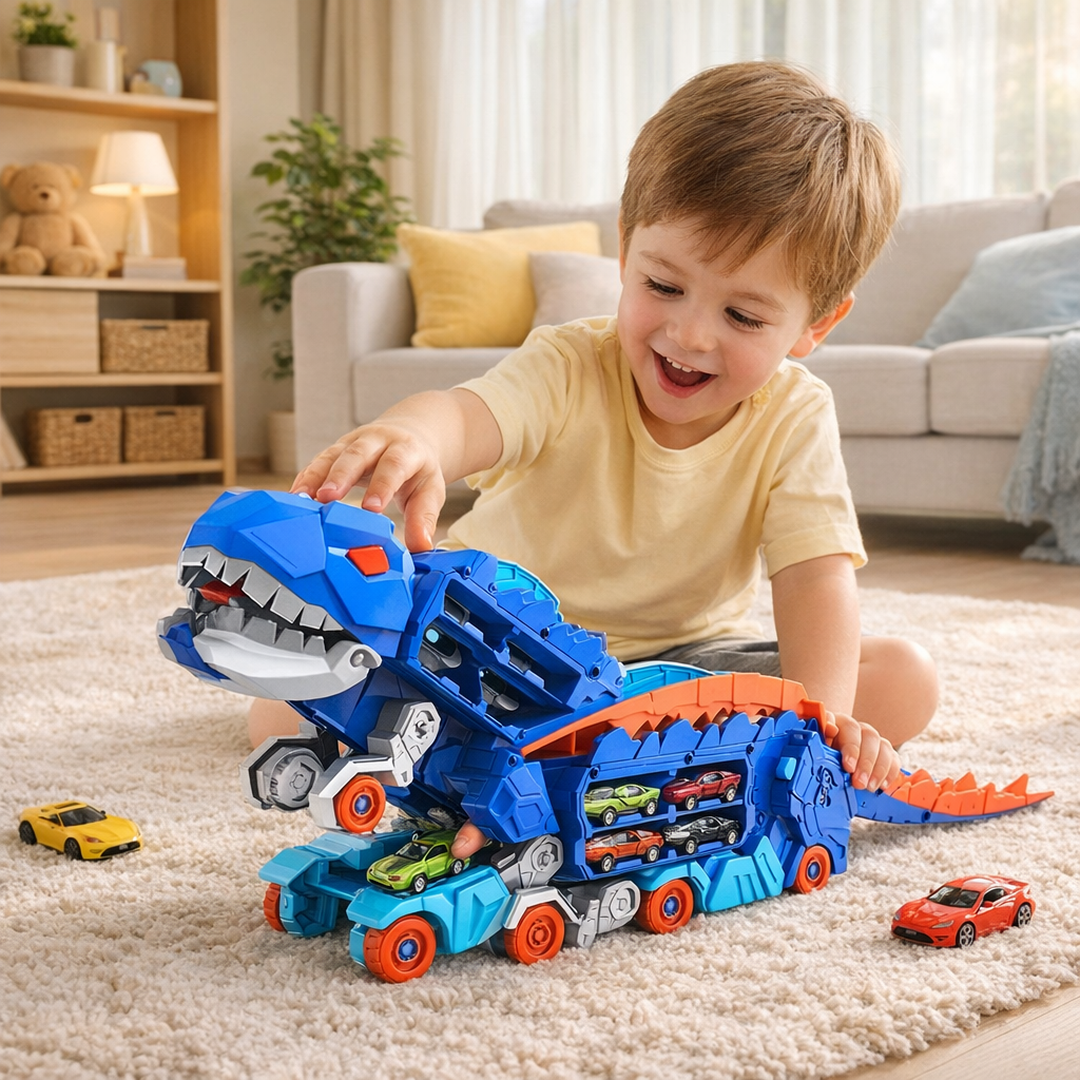 Transforming Toy Truck with Dinosaur Design