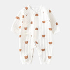 Baby bodysuit with bear and long sleeves