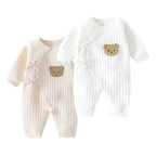 Baby bodysuit with bear and long sleeves