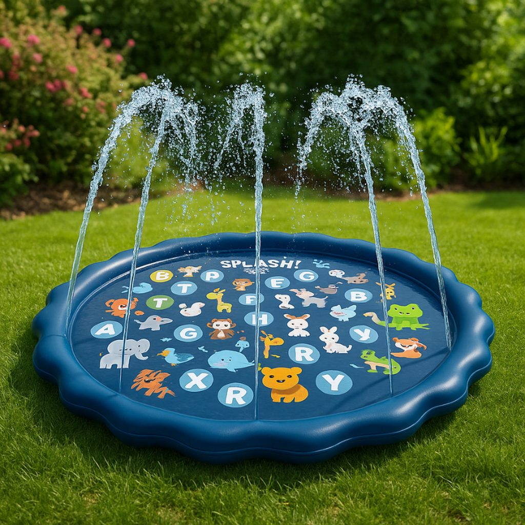 Inflatable water play mat for sensory tummy time activity