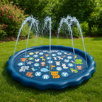 Inflatable water play mat for sensory tummy time activity