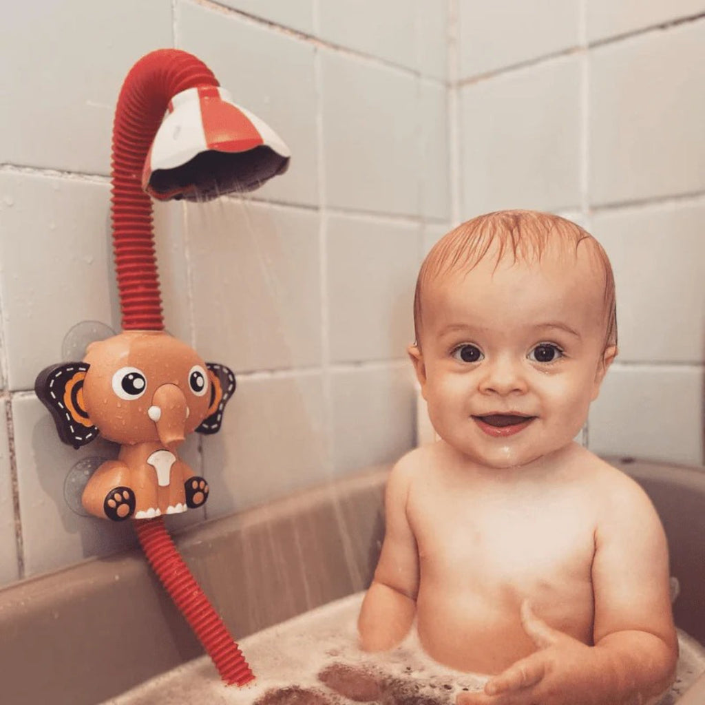 Bath toy with shower head and running water
