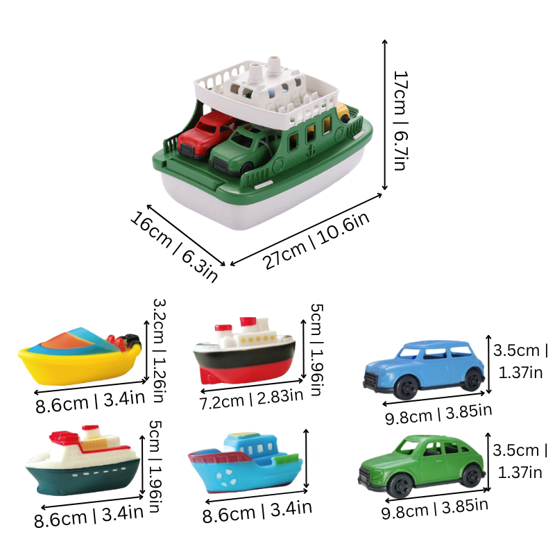 Floating Car and Boat Toy Set