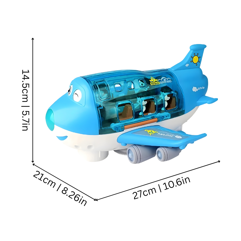 Electric airplane toy with lights and music