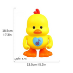 Dancing and singing musical duck with LED lights